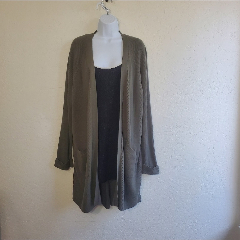 Lululemon Still At Ease Wrap Long Cardigan Sweater Green
